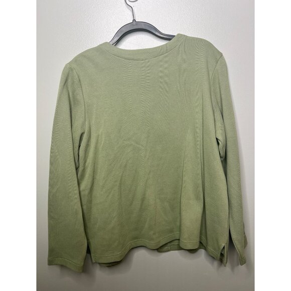 Quacker Factory2 In 1 Sweater Womens XL Green With Embroidered Dragonflies XL - Picture 5 of 12